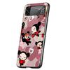 Cute Cartoon Pucca Garu Case Phone Cover for Samsung Galaxy Z Flip 6 5 4 3 5G ZFlip6 ZFlip5 ZFlip4 ZFlip3 Black Hard Trend Funda