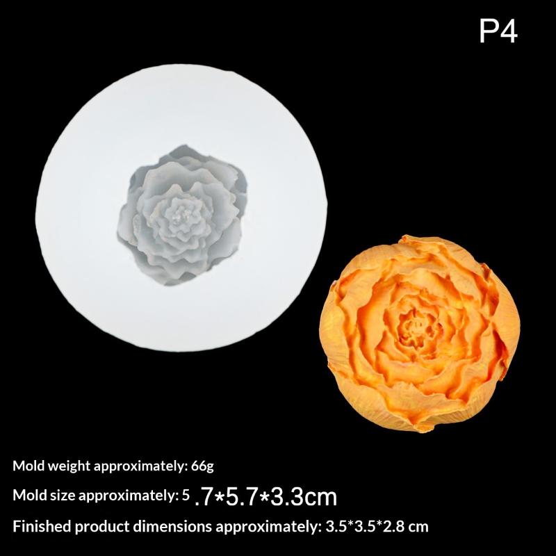 3D Rose Flower Silicone Candle Mold Handmade Soap Making Epoxy Gypsum Form Artware Diy Chocolate Ice Cake Bakware