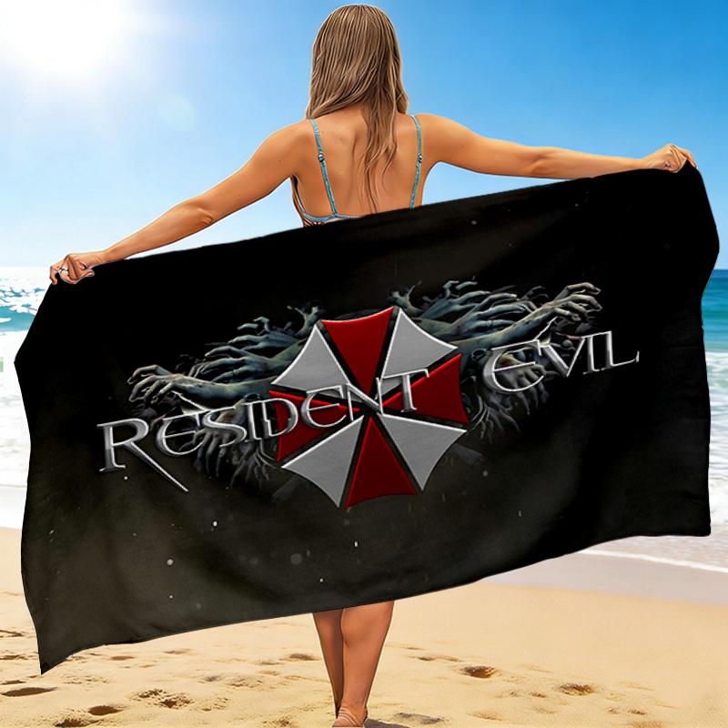 1Pc Resident Evil Umbrella Corporation Beach Towel Quick Dry Multiuse For Beach Pool Gym Yoga Home Travel Christmas Halloween Xmas Gift S141