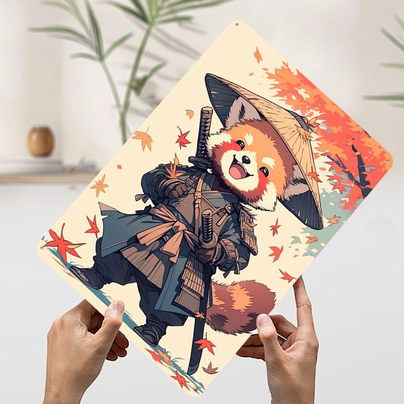 

Red Panda Samurai - Japanese Art Metal Poster Customized Wall Art Retro Vintage Tinplate Signs for Man Cave Decoration Gaming 20x30cm（7.8x11.8inch）