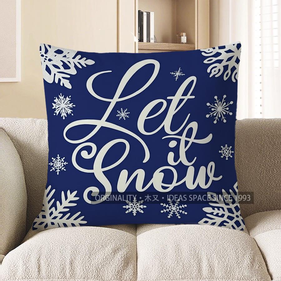 Home Decor Baby Snowman: It'S Cold Outside Pillow Cover Pattern Cushion Cover Suitable For Sofa Bedroom Car Pillow Cover