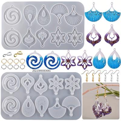 Flower Hollow Pattern Leaf Earring Pendant Silicone Mold Set DIY Jewelry Making Epoxy Resin Casting Keychain Earring Resin Mold