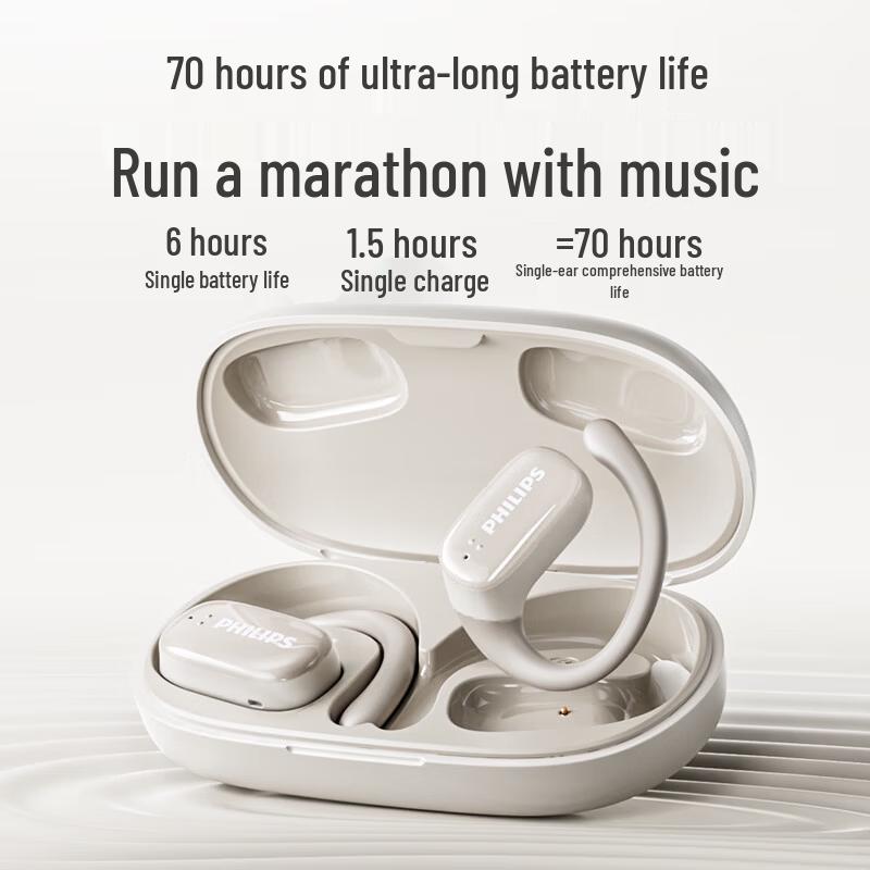 Philips Open-Ear Ear-Hook Bluetooth Sport Earbuds TAT3708