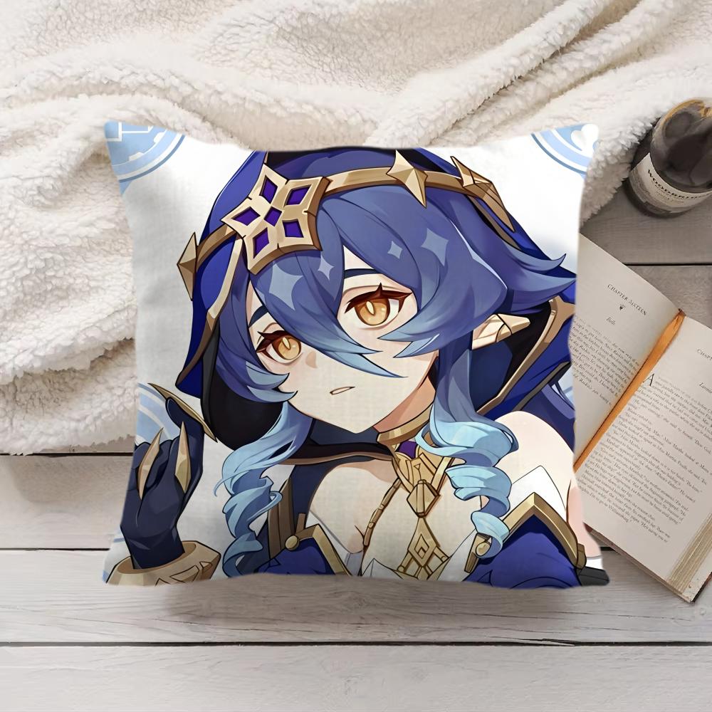 Layla Genshin Impact Cute Cushion Cover Silky Short Plush Invisible Zipper Dustproof Sofa Pillow Case For Home Decor