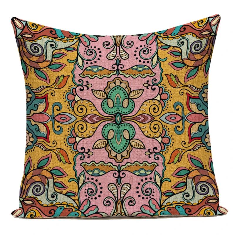 Polyester Decorative Pillows Geometric Mandala Boho Sofa Home Decor Pillow Cushion Cover For Living Room Capa De Almofadas