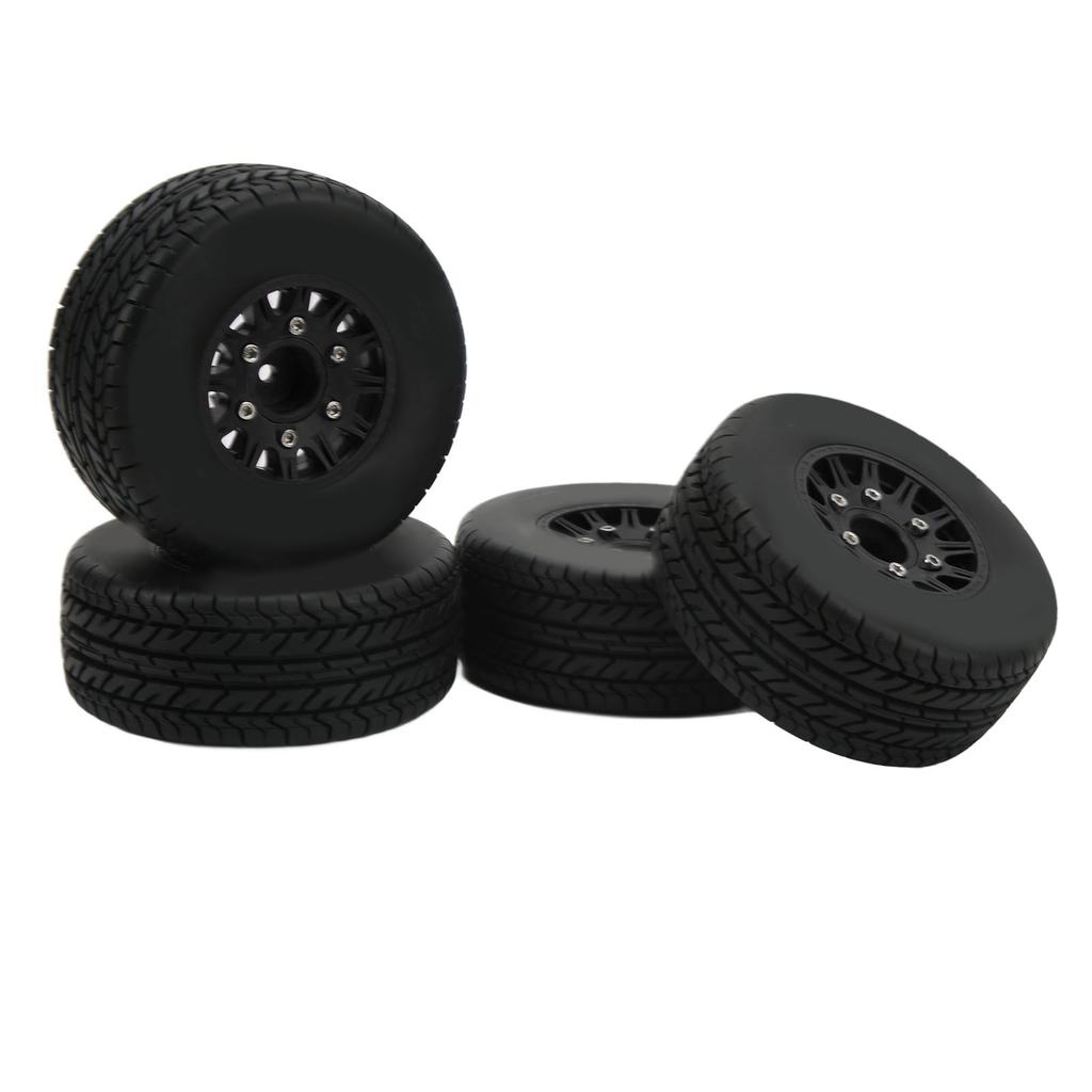 RC Short Course Truck Tires Strong Cushioning 1 10 RC Short Course Truck Wheel with Hex Adapter for ARRMA Black
