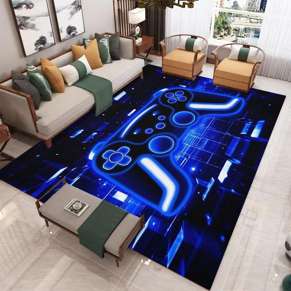 

Gamer Gaming Area Rug Lightnings Gamepad Rug Games Console Action Carpet Indoor Floor Sofa Rugs for Kids Bedroom Living Room 50x80cm