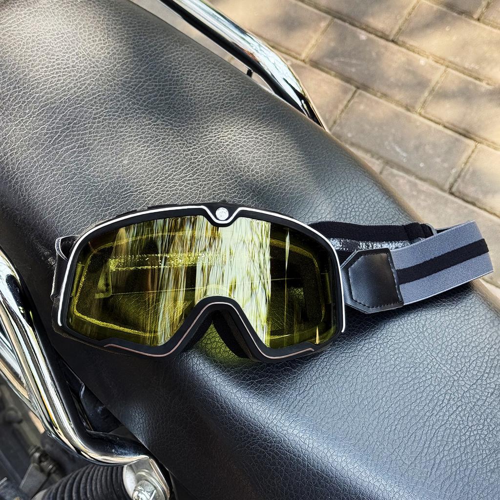 Kask motocyklowy retro motokrosowy gogle pilotażowe jet vintage motocyklowe skuterowe okulary offroadowe okulary