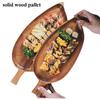 1/2 High-quality Solid Wood Leaf Shaped Tray, Waterproof Wooden Steak, Sushi, Grilled Meat, Food, Acacia Wood Tea Tray