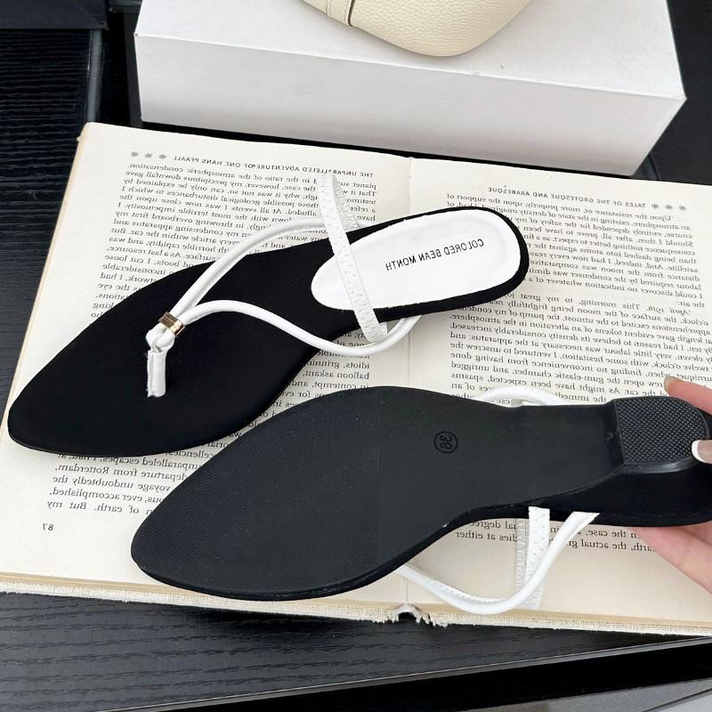 Fashion Pointed Toe Open Toe Comfortable Women Flip Flops Narrow Strap Clamp The Foot Roman Sandals Summer Fashion Vacation Beach Shoes