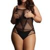Plus Size CONTRAST NET Black Bodysuit - Le Désir - Bodysuits and Harnesses