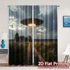 2pcs   2D FLAT PRINTING Curtains (Without Rod) Sky Encounter Popular Creative Curtains Versatile Polyester Fabric Curtains