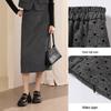 Xiangying Women's Hepburn Style Flocked Polka Dot Two-Piece Set