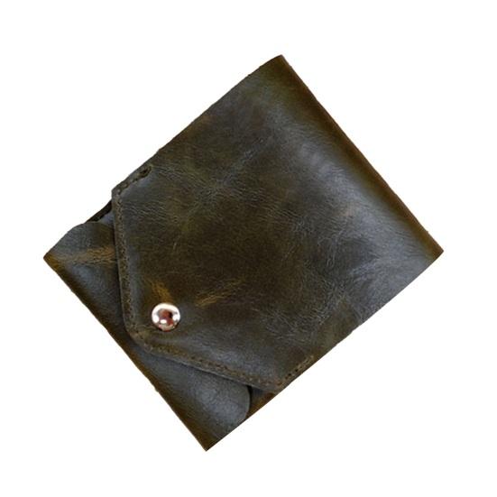 Business Trip Wallet Slim Faux Leather Wallet, Retro Snap Button Bifold Distressed Portable Card Holder for Men Women Slot