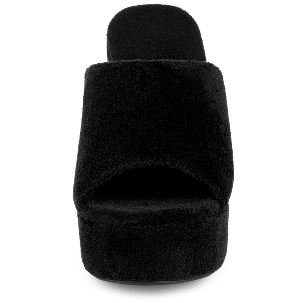 Allegra K Women's Platform Slide Chunky Heel Sandals, Black, Size 25.0cm