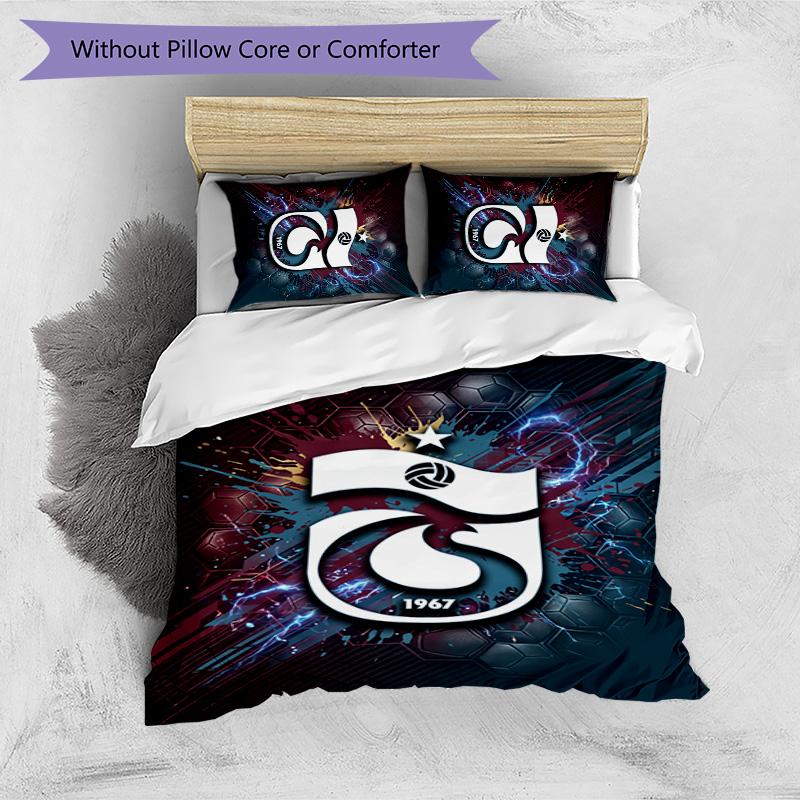Set Lenzuola Trabzonspor FC Stampato 3 Pezzi Copripiumino Traspirante con Federe Biancheria da Letto Decorativa per Camera da Letto Casa