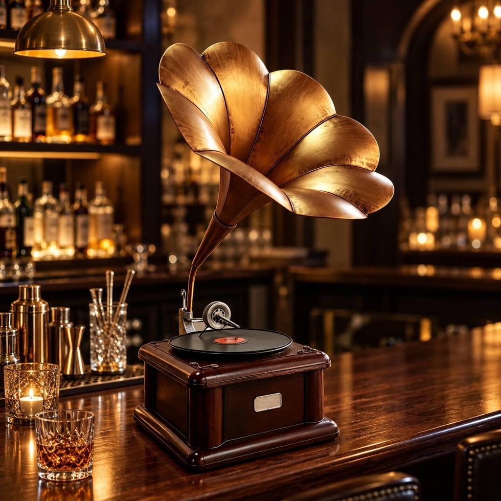 Gramophone Decorative Model Antique-Influenced Vintage Ornament with