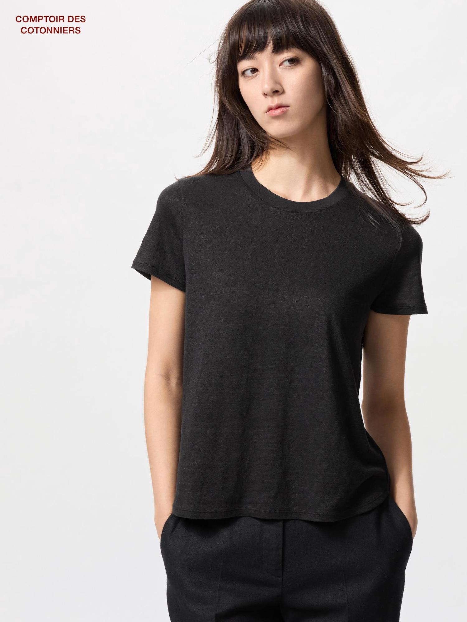 

Футболка Uniqlo Japan Linen с круглым вырезом и коротким рукавом 09 BLACK/XL