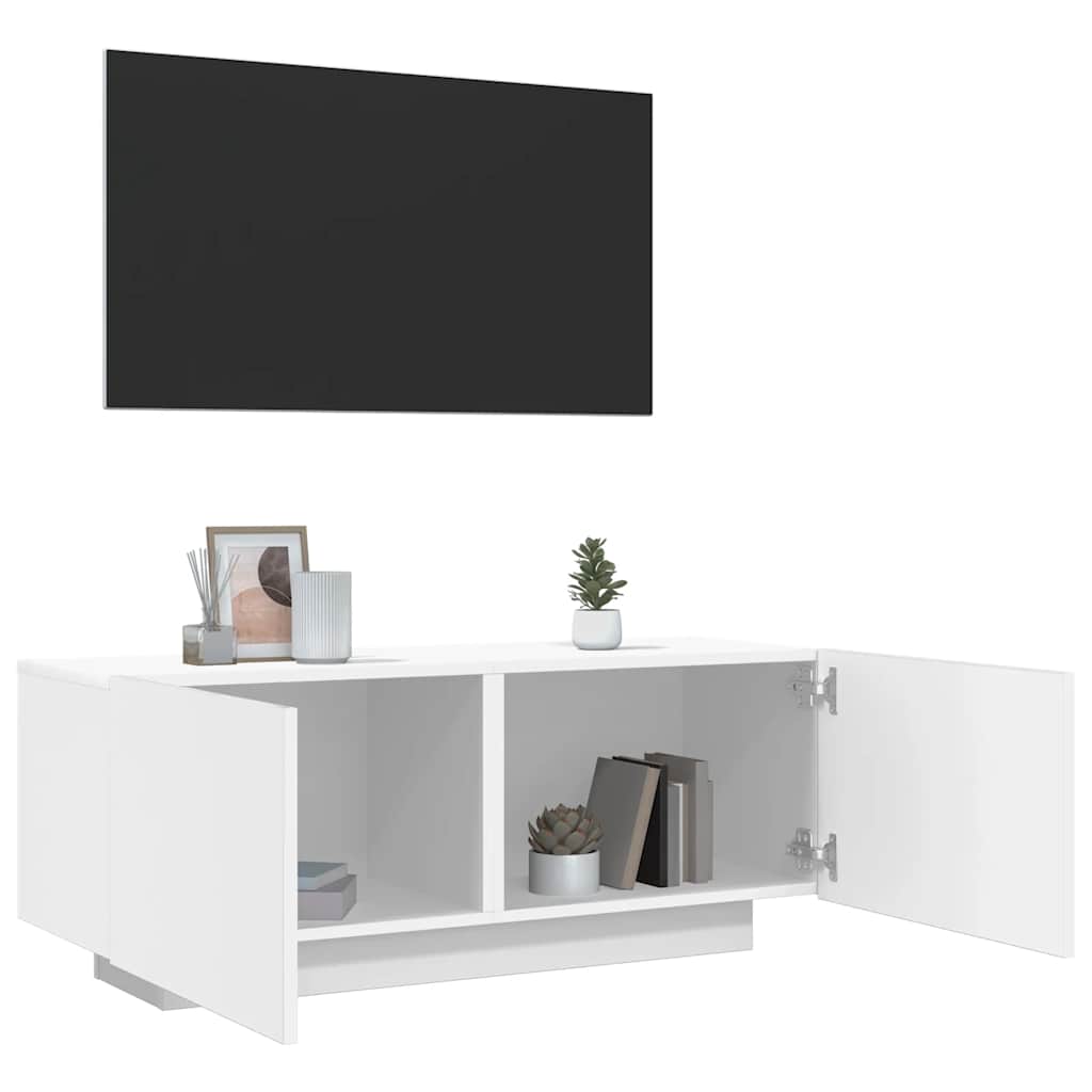 Vidaxl Szafka Pod Tv, Biała, 100X35X40 Cm, Materiał Drewnopochodny