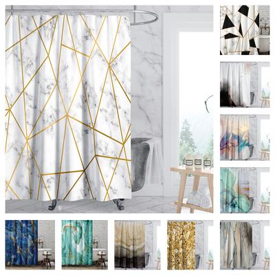 Moderní Umělecký Styl Mramorový Luxusní Sprchový Závěs Vodotěsný Domácí Dekor Polyesterová Tkanina Koupelnové Závěsy Toaletní Cortinas De Ducha