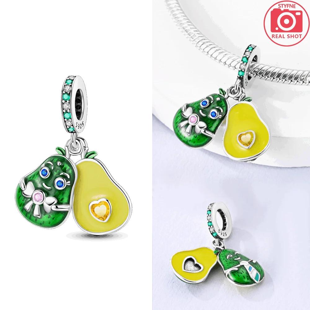 Exquisite Original Copper Strawberry Cherry Apple Avocado Fruit Charms Bead Fit Diy Bracelet Birthday Jewelry Fine Gift