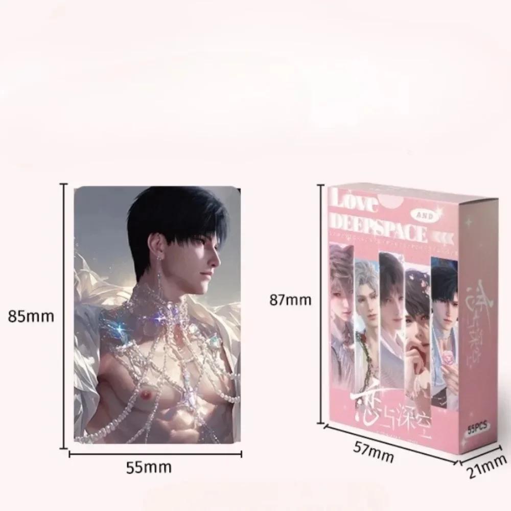 55Pcs Game Love and Deepspace Sylus Rafayel Xavier Zayne Caleb Aesthetic Lomo Card Anime Postcard Photo Cards Fan Collection