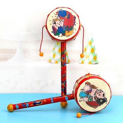 Tambourin Bébé Éducation Précoce Secouer Tambour Jouet Fille Enfants Garçon Cadeau Couleur Auspicieuse Son Clair Fort Cadeau