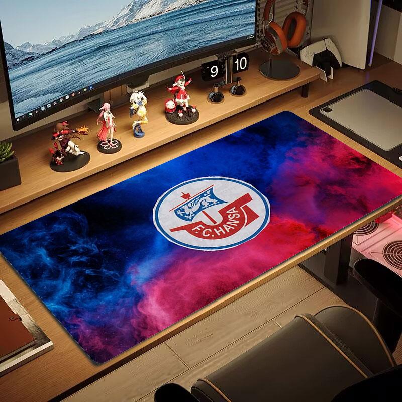 F.C. Hansa Rostock Large Size Mouse Pad Large Gaming Table Cushion Non-slip Laptop Tablet Big Mousepad XXL Mat Mini PC Playmat With Lock Edge