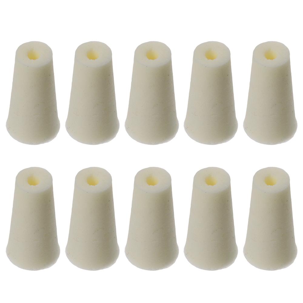 Wide Application 8-12mm Silicone Stopper Plugs Beige Drilled Silicon Rubber Stopper for Flask Test Tube Stopper