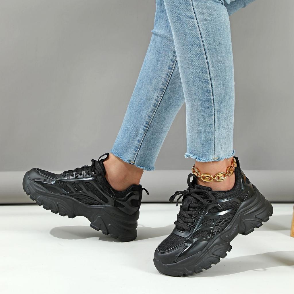 Chaussures dad épaisses à plateforme, chaussures de sport décontractées quatre saisons, chaussures tendance d'extérieur respirantes et confortables
