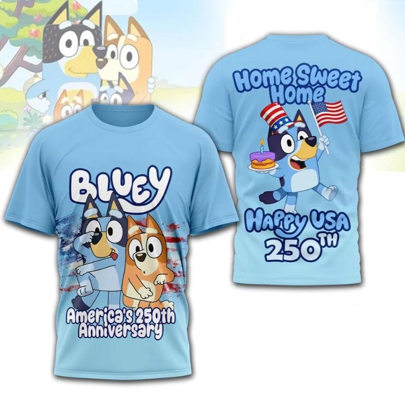Bluey America’s 250th Anniversary 3D T-Shirt All Sizes M898 L