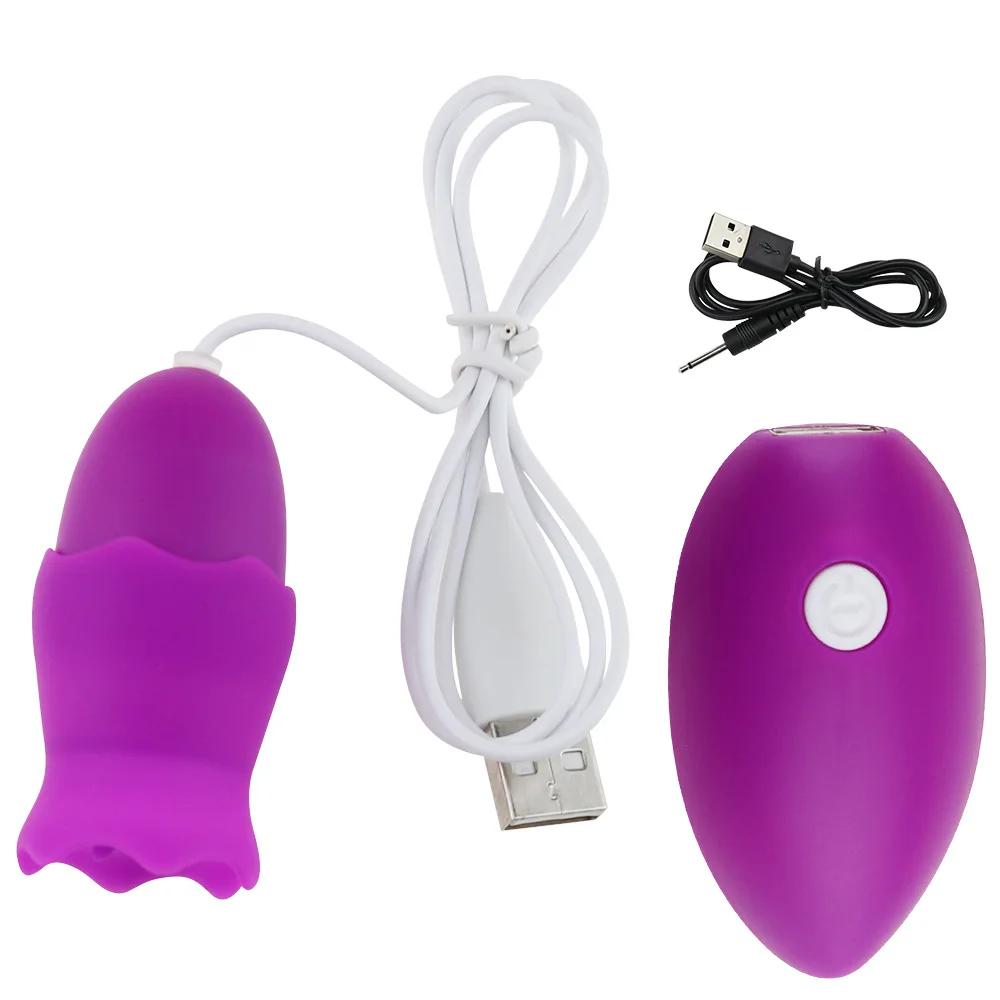 Vibrating Egg Sex Toys for Women G Spot Nipple Clitoris Stimulator Massager Vibrator Tongue Licking Jump Egg with Mouse Charging