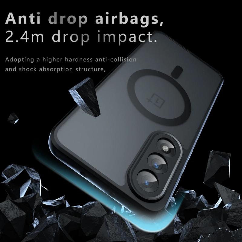 Matte PC+TPU Edge Case for OnePlus Nord 5 CE5 Luxury Armor Magsafe Wireless Charging Back Cover for One Plus ACE 5 Ultra Racing