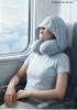 Summer Ice Silk Hooded U-shaped Neck Pillow Portable Neck Support Pillow Travel Car Plane Office Napping Sleep Rest Cushion