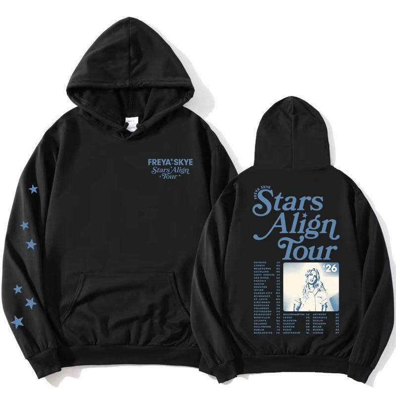 Unisex Streetwear Freya Skye Stars Align Tour Hoodies Langarm Damen Herren Sweatshirt mit Tasche Grafikdruck Merch Pullover