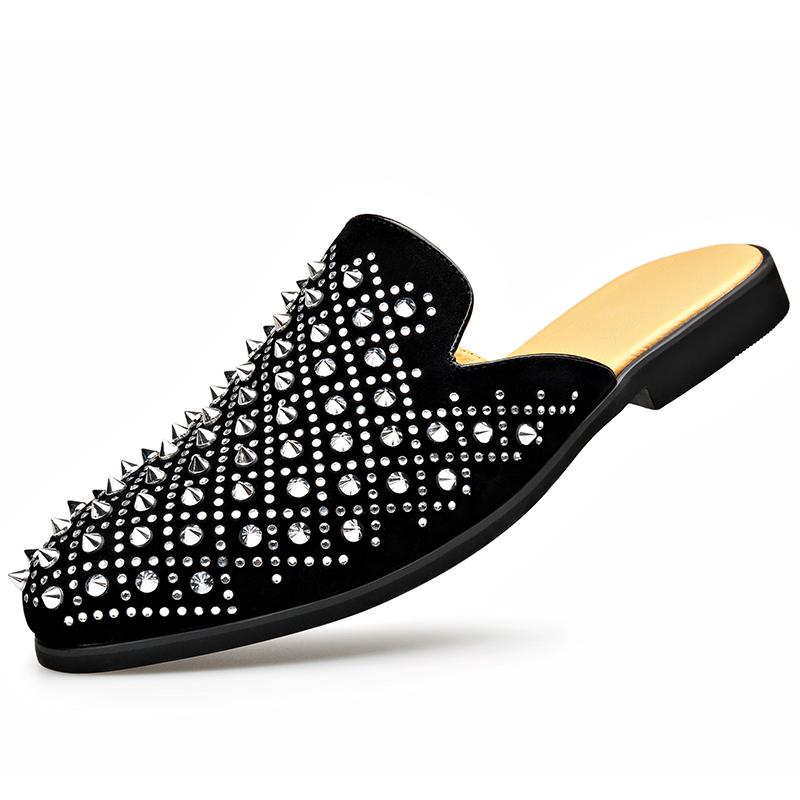 Rivet Mules Half Loafers Slippers Plus
