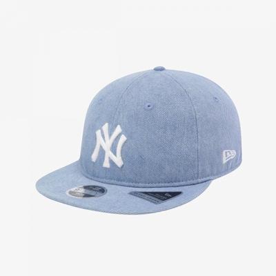 New Era Kids Mlb New York Yankees Denim Basic Retro Crown Strapback Light Blue