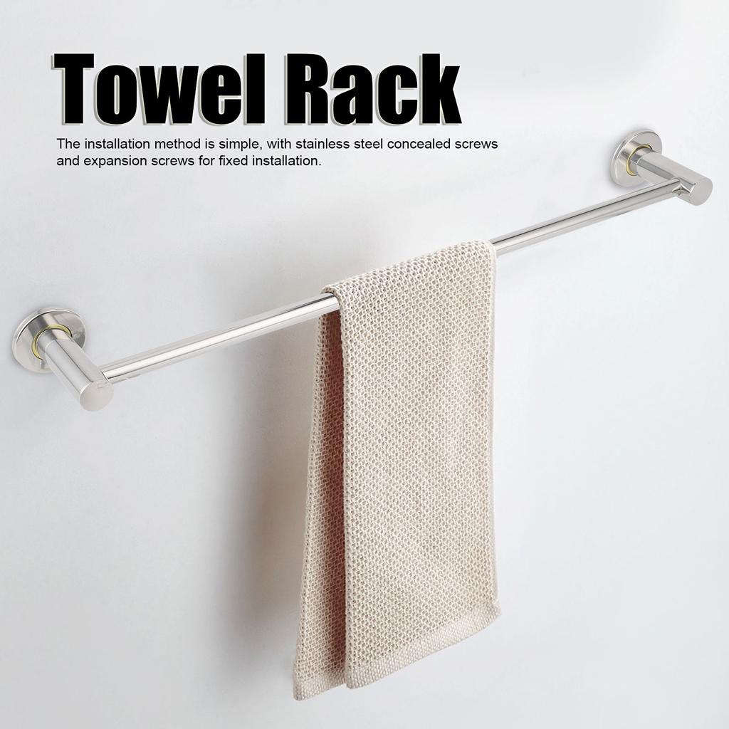 57CM Handtuchstange Edelstahl Wandmontierter Handtuchhalter Haken Aufbewahrungsregal für Badezimmer Badezimmerregal Handtuchständer Handtuchregal