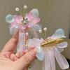 1 Pair Ancient Chinese Hanfu Girl'S Tassel Hair Clip Princess Style Flowing Silk Hairpin Adorable Headwear For Little Girls