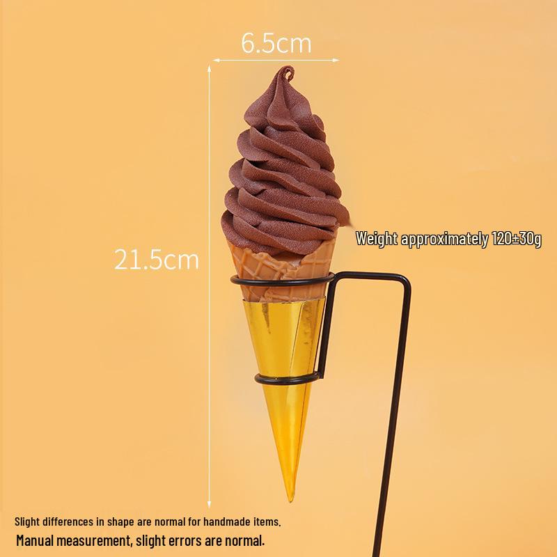 Night Market Ice Cream Cone Model: Realistic Torch Dessert Prop for Photography and Decor