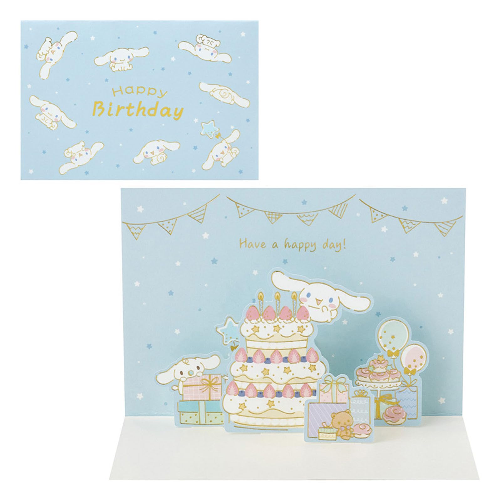 Sanrio Greeting Message Birthday Cinnamoroll Birthday 614416 Card, Card, Celebration, Party, BD261-5, светло-синий