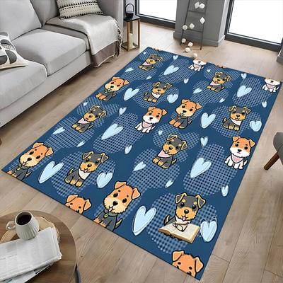 1 Stück Hundemuster rutschfester Boden Teppich, geeignet für Büro, Schlafzimmer und Spielzimmer. Kann auch als Sofafußstützenbezug verwendet werden - T37