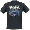 Social Distortion Voiture Vintage Impression Squelette T-shirt Noir en Coton Homme Punk Unisexe Tee