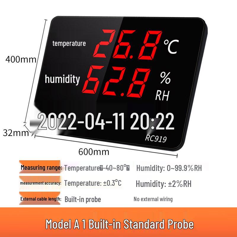 

Industrial Large Screen Temperature & Humidity Meter with Time Display