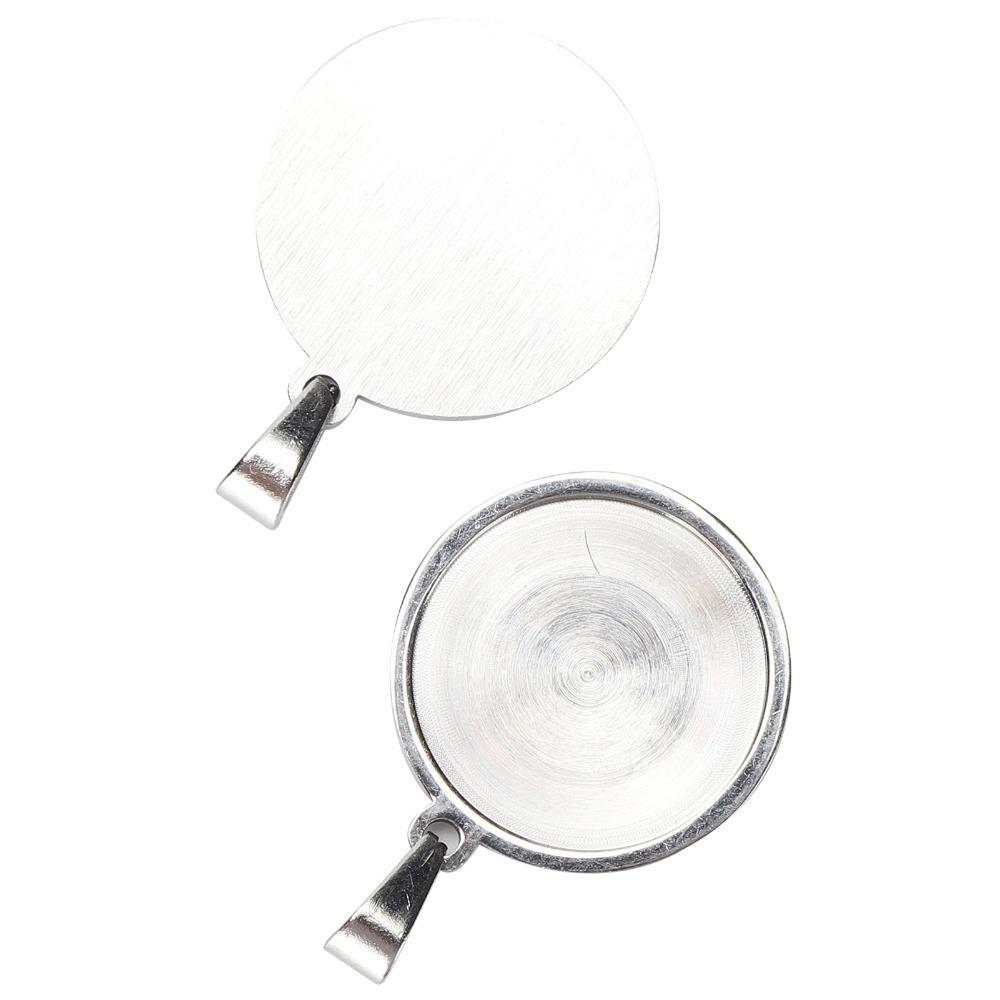 

10pcs Stainless Steel Material Stainless Steel Pendant Trays Round Shape DIY Pendant Base DIY Craft