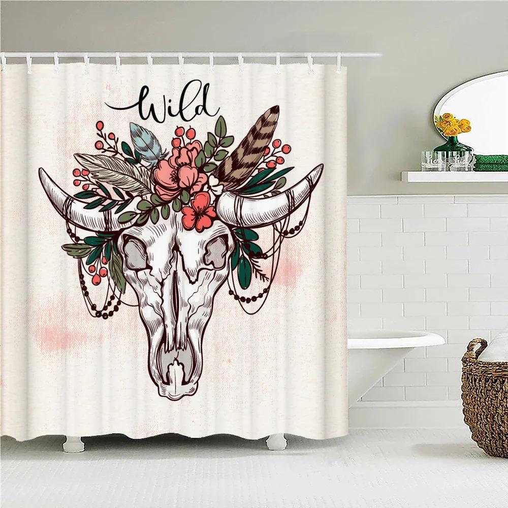 

Bohemia 3D Shower Curtains Fabric Print Boho Waterproof Bathroom Curtain With Hooks Decor Multiple Size Options Bathtub Scre W60H190(CM)-1 Pcs