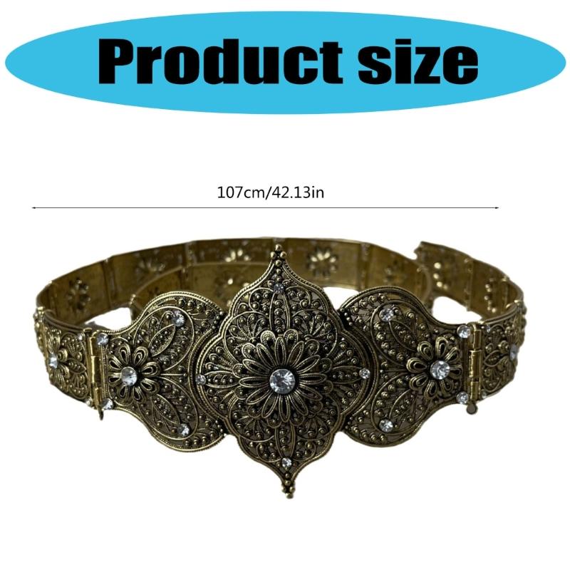 Luxurious Crystal Waist Belt Stylish for Stage Dance Music Festival Jeans Dress Belt Body Jewelry Chain Metallic Wedding