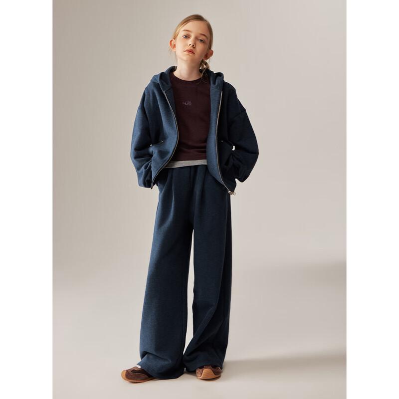 ELLE KIDS Girls Retro Blue Hooded Sweatshirt 140