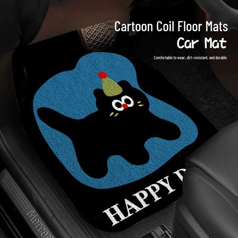 Universal Cartoon Car Interior Foot Mats - Scratch & Wear Resistant Set