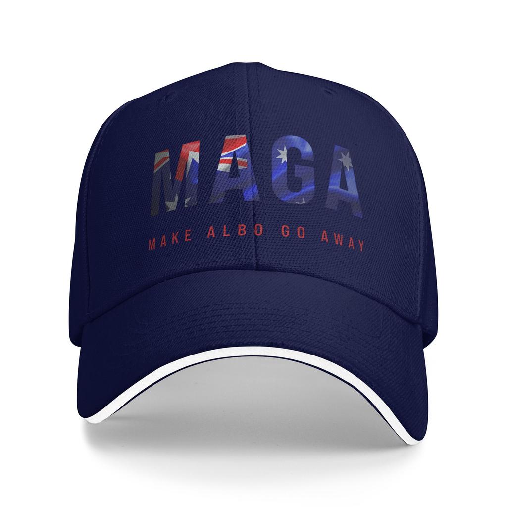 Mach Albo Weg MAGA Sandwich Kappe Unisex Outdoor Baseballkappen Australien Spruch Verstellbare Sonnenkappen Alle Jahreszeiten Hut
